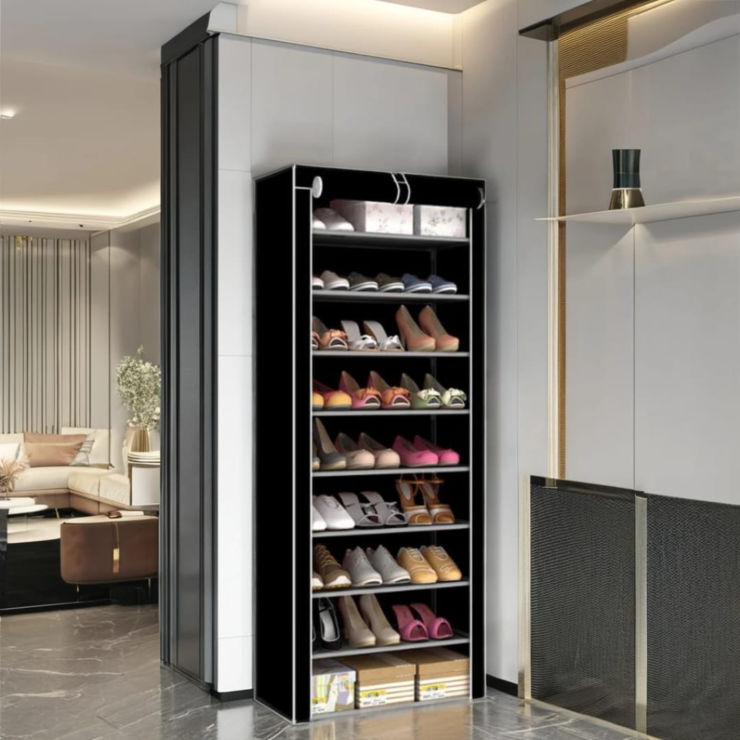 6-Tier Shoe Rack With Canvas Cover