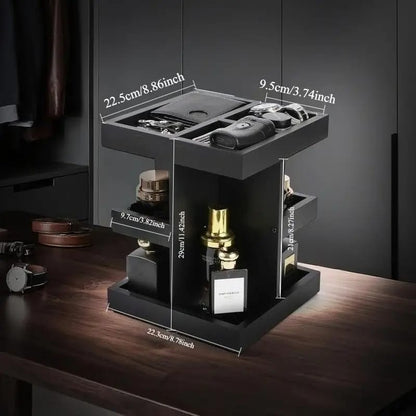 3-Tier Rotating Wooden Makeup Organizer