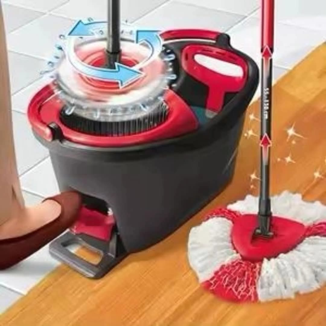 Black Spin Mop Bucket with Foot Pedal