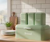 Bread Bin With Three Canister Set