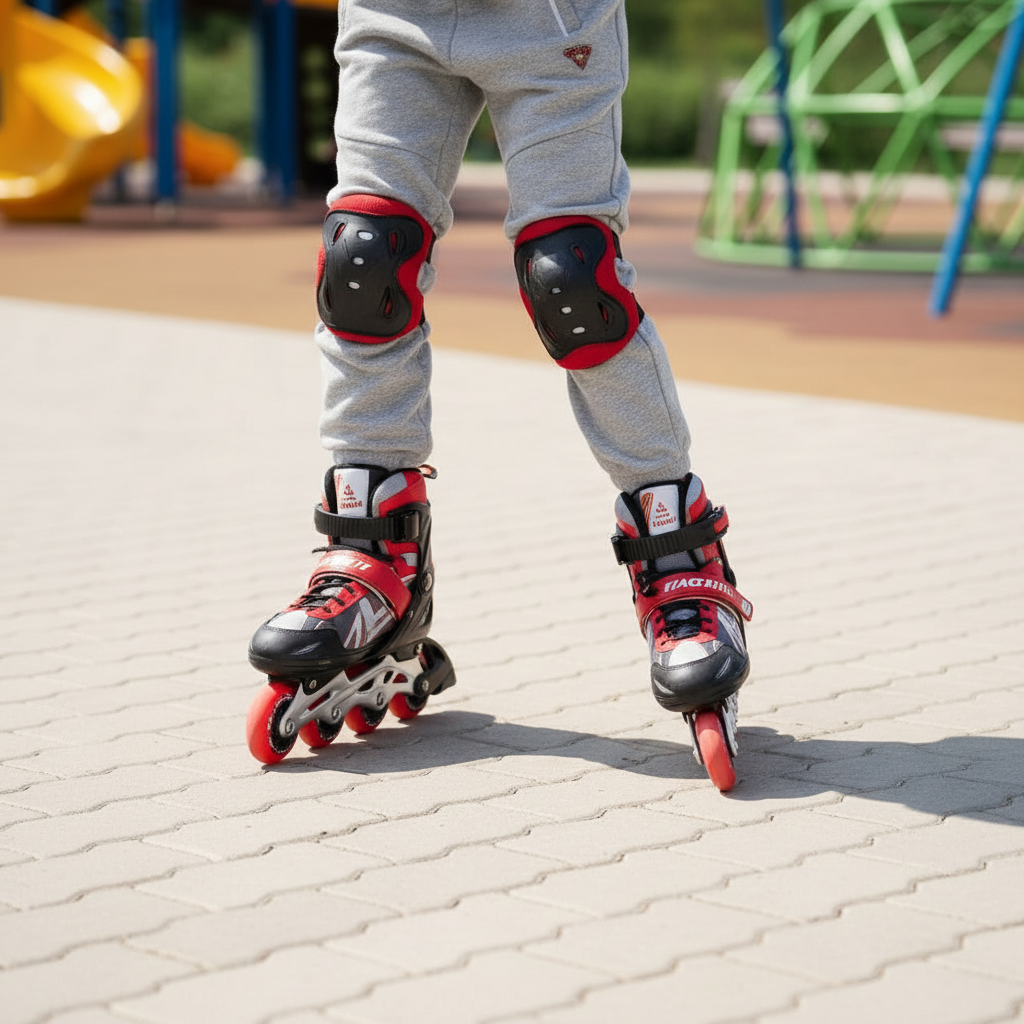 Adjustable Inline Skates Set with Helmet and Protective Guards Large 39–43