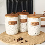 800ml ceramic storage jar with sealed lid for coffee beans, tea, cookies, and snacks.