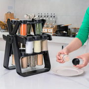 Rotary Seasoning Rack with 18 Spice Jars
