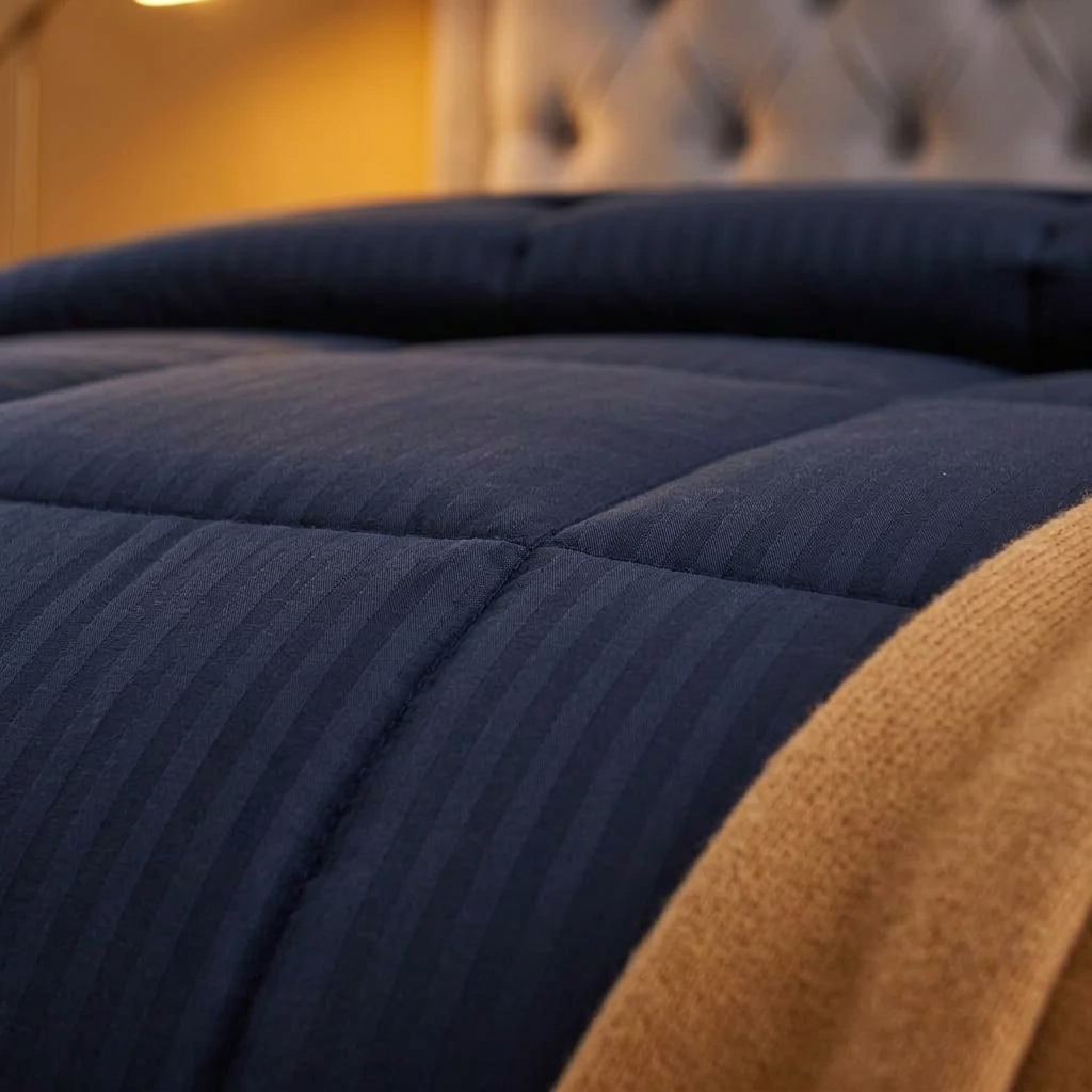 7 × 8ft Extra King Size Cotton Striped Duvet Set