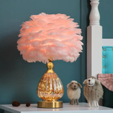 Crystal Feather Table Lamp