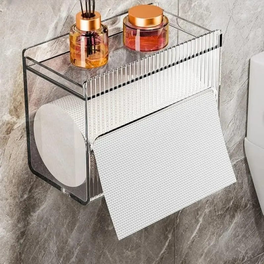Wall-Mounted Toilet Tissue Box & Storage Rack