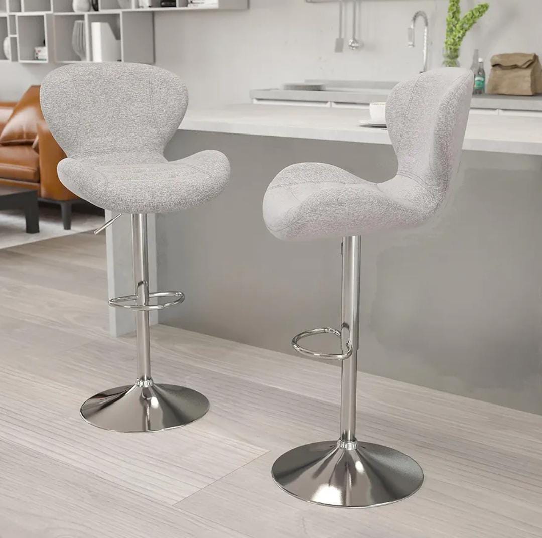 Grey Fabric Barstool