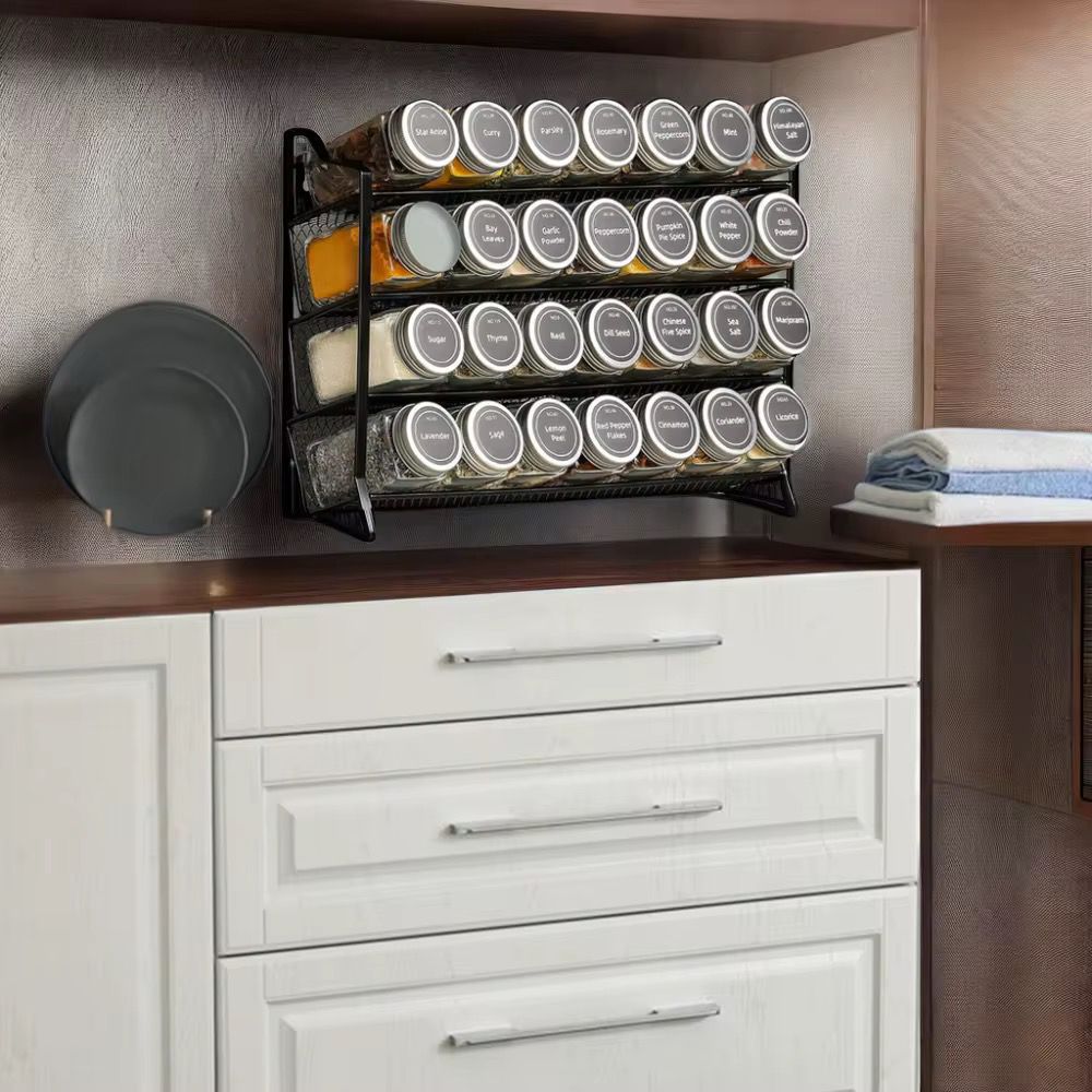 Glass Jars With Spice Rack