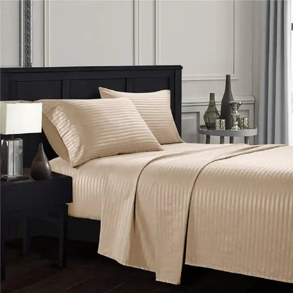 Striped Cotton Bedsheet Set