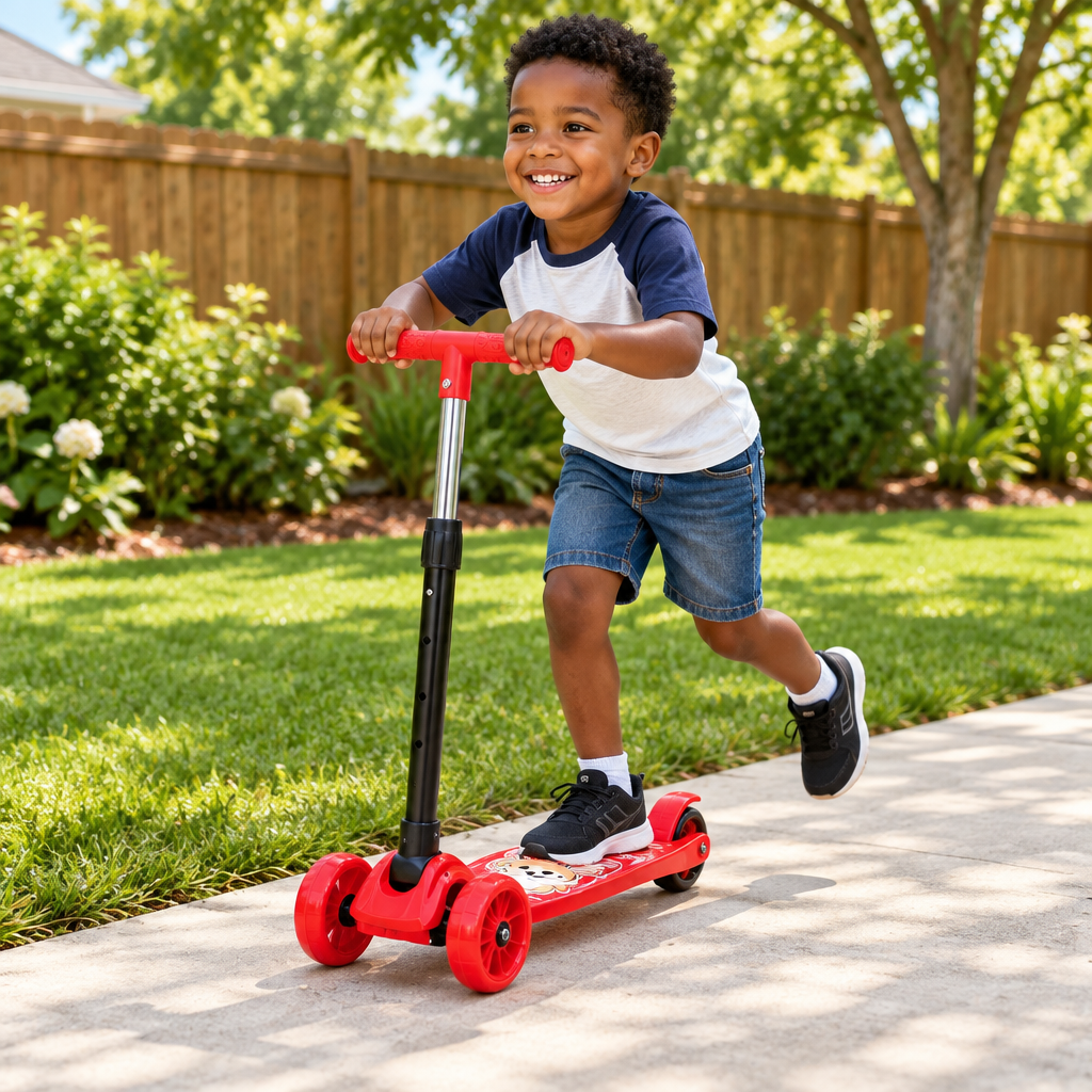 Kids Foldable Adjustable 3 Wheel Scooter 60–90cm