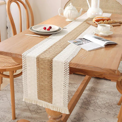 Bohemian Style Table Runner with Tassels