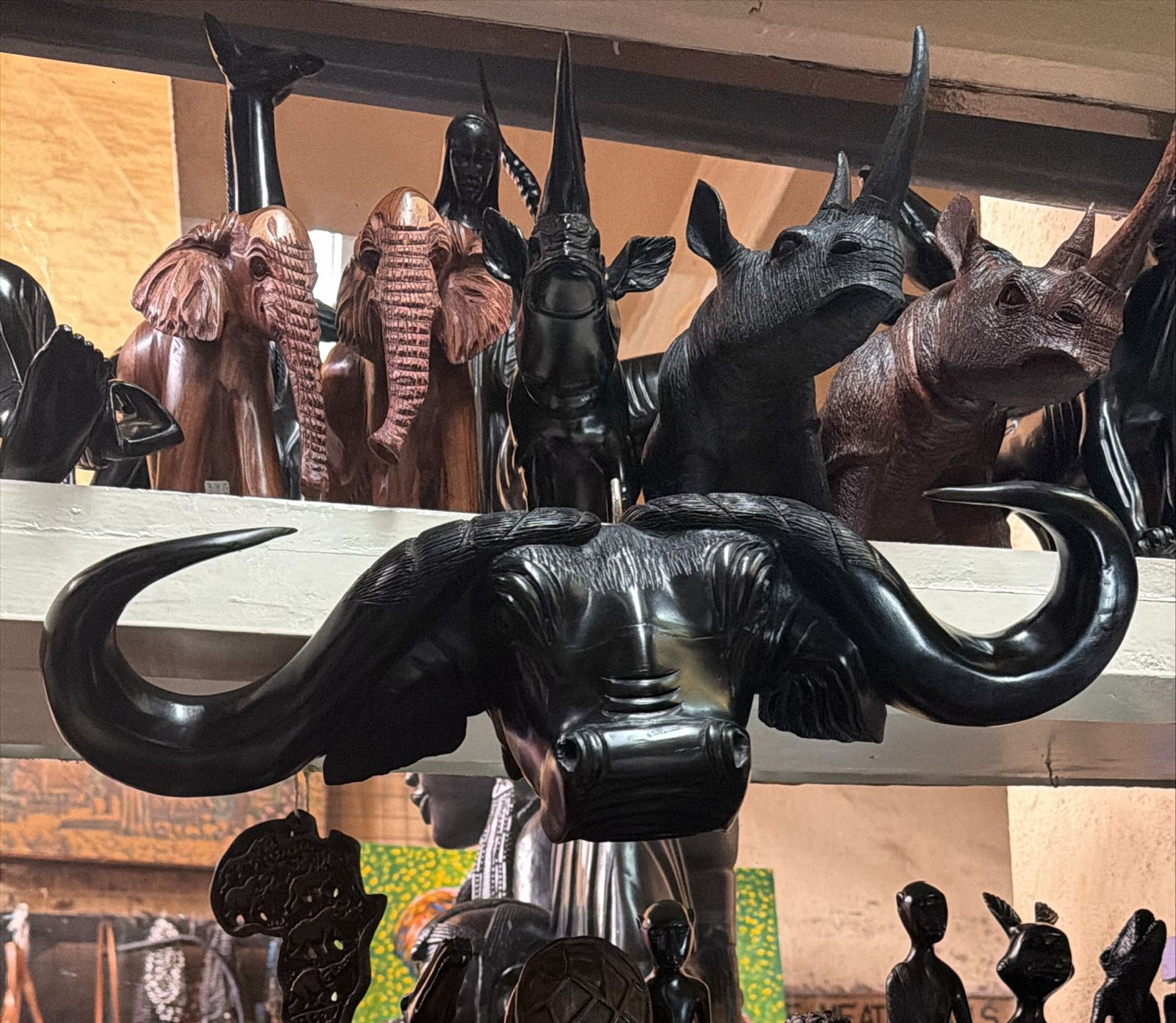 Black Buffalo Head Wall Décor
