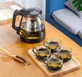 5Pc Heat-Resistant Glass Infuser Tea Set