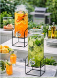 Glass Beverage Dispenser with Stand 2.2L