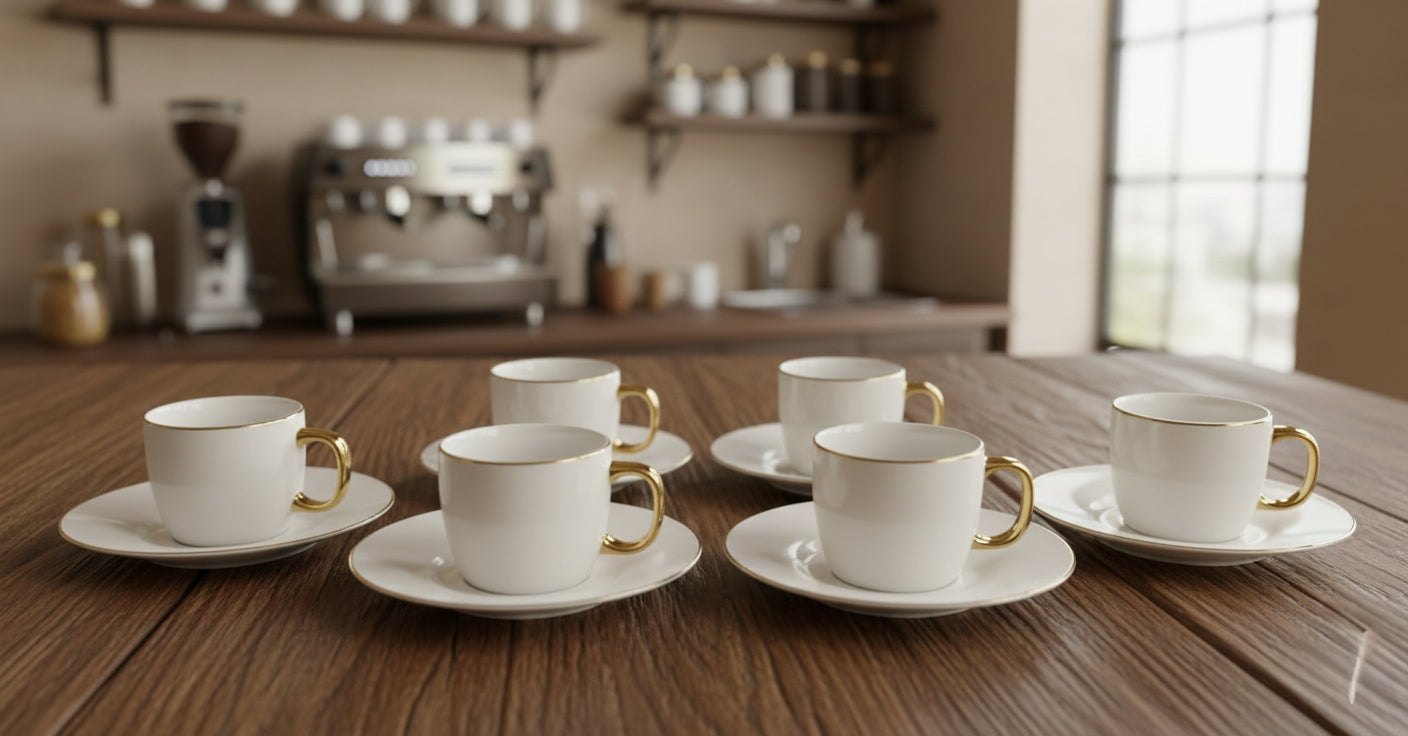 12-piece ceramic cup and saucer set 230 ml