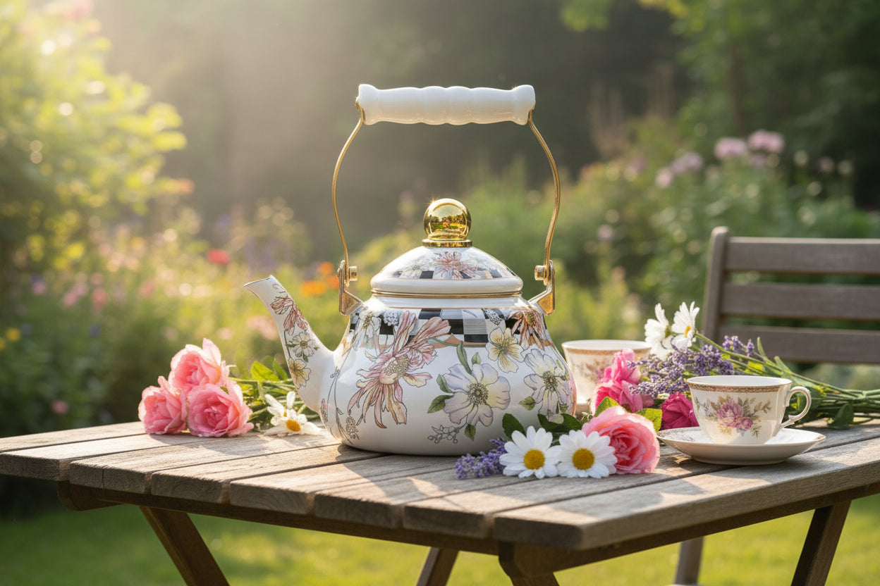 1.5 Litres enamel kettle for boiling water in kitchen