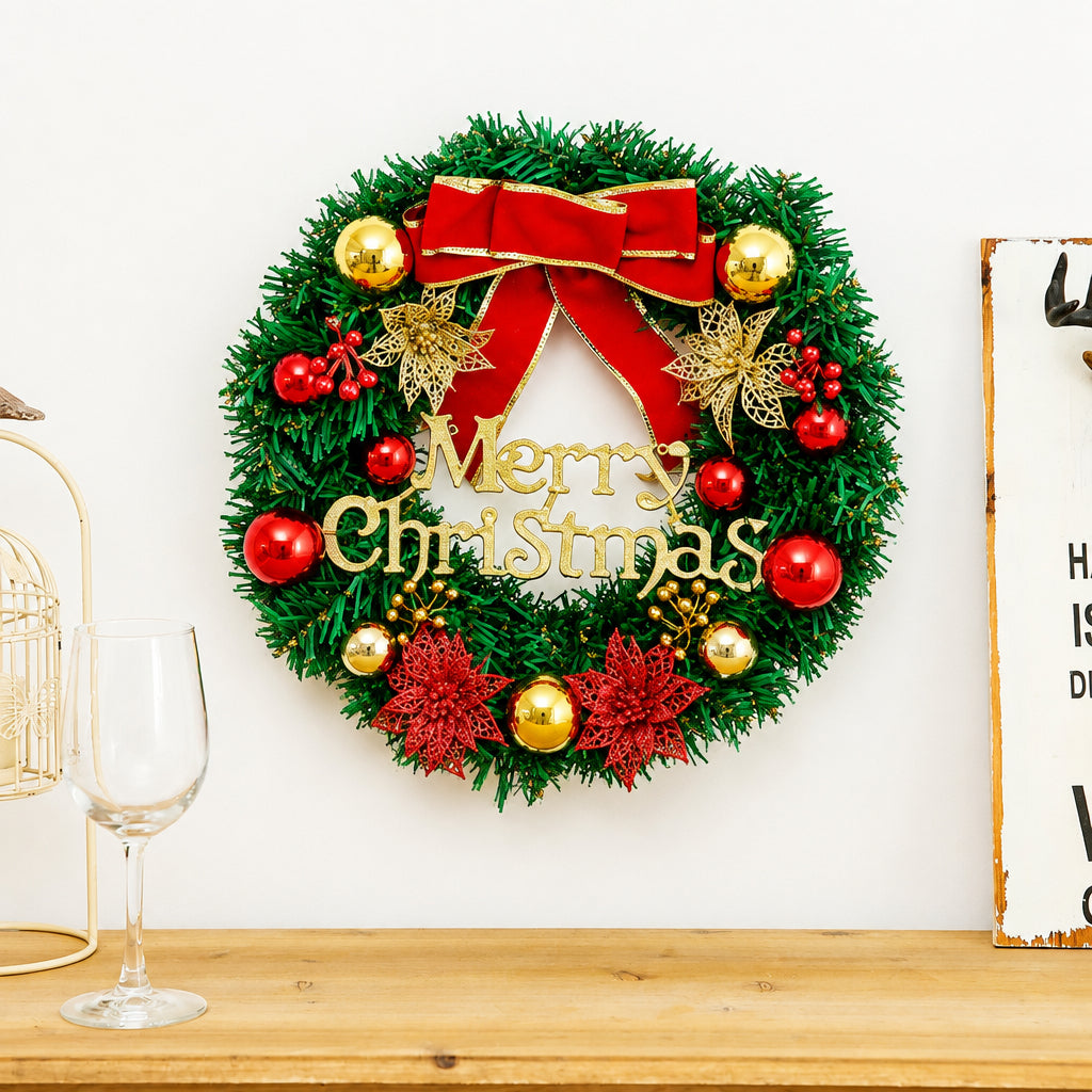 30cm Christmas Front Door Wreath Hanging Decoration