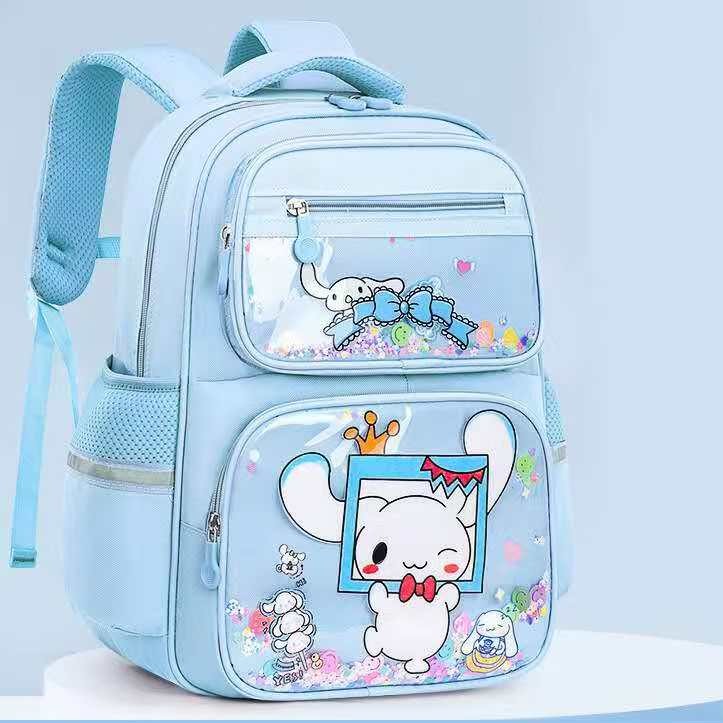 Cute cartoon school bag made from Oxford material available in pink, blue, and purple colors. 🎒✨