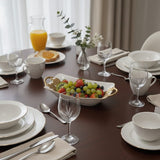 Porcelain Bowl With Fruit Details White And Gold