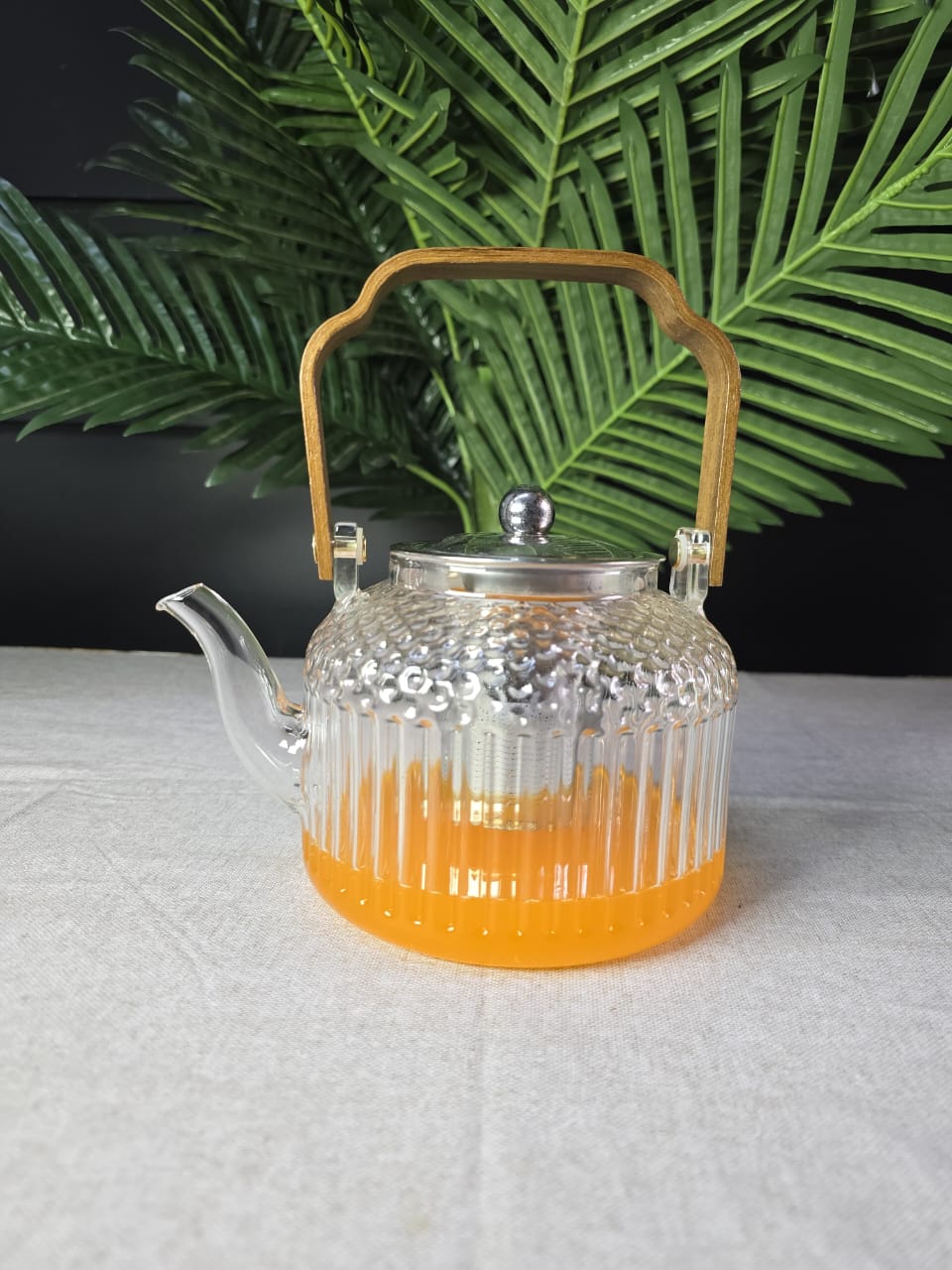 Bamboo Handle  Glass Tea Pot