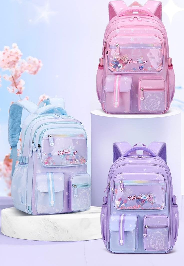 Stylish girl’s school bag with padded straps and spacious compartment