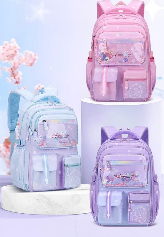 Stylish girl’s school bag with padded straps and spacious compartment