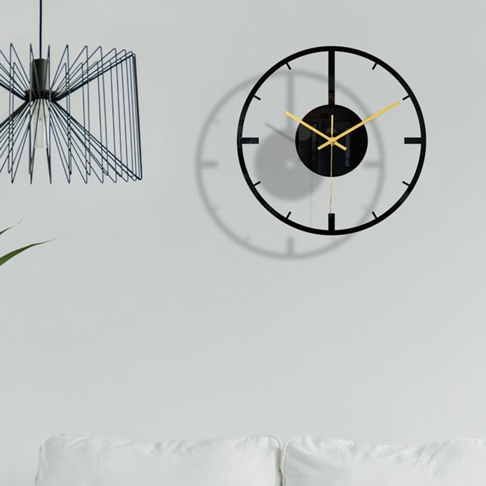 3D Black Acrylic Round Digital Wall Clock