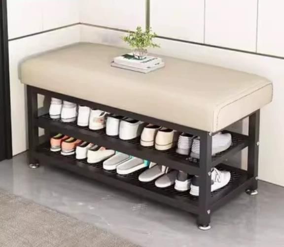 Entryway Shoe Rack with Padded Seat