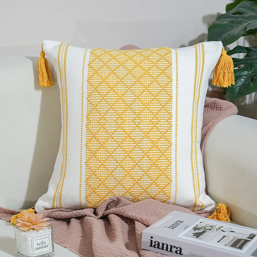 Throw Pillow Cover With Tassels