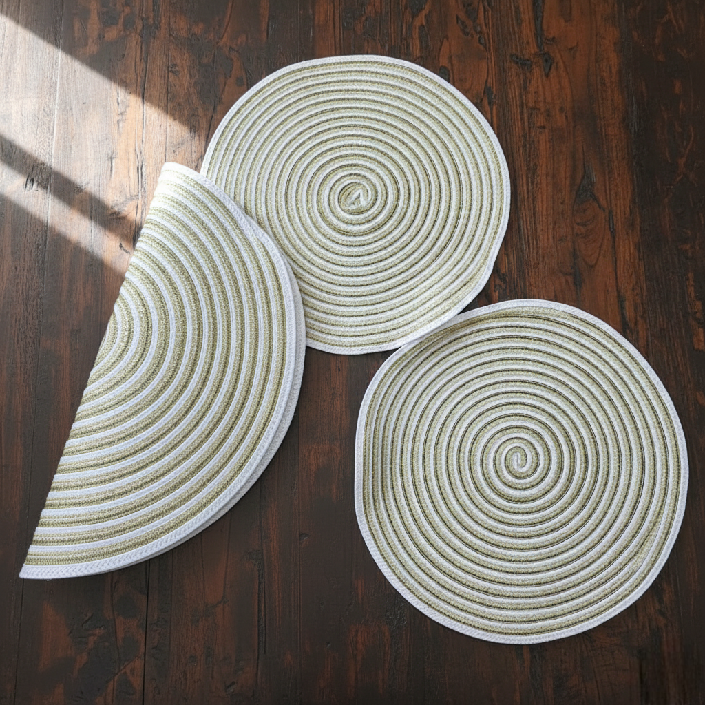 6Pcs Round Elegant Braided Table Mats Set
