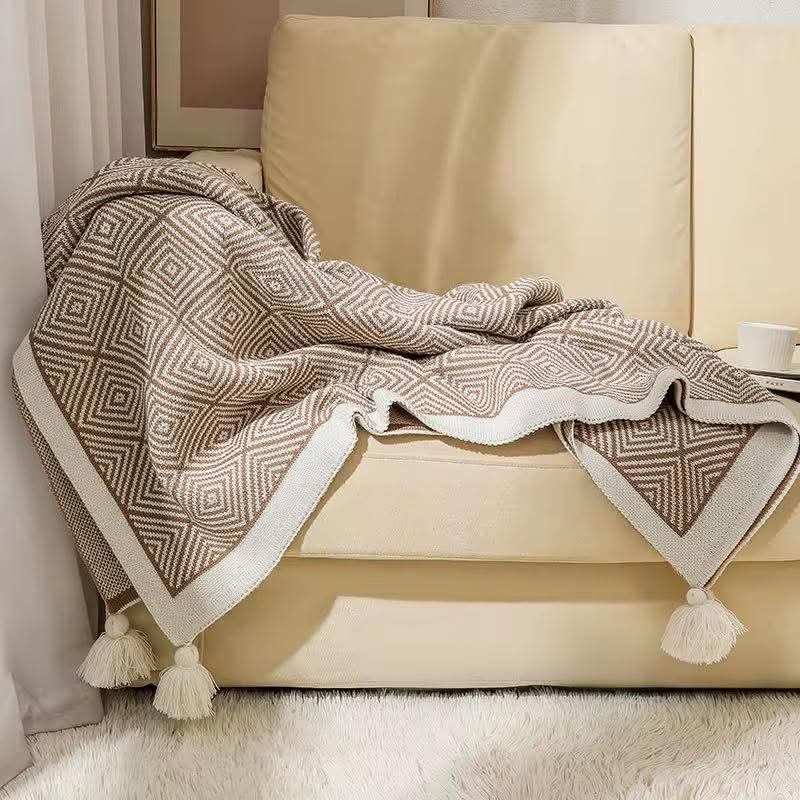 Bohemian knitted throw blankets