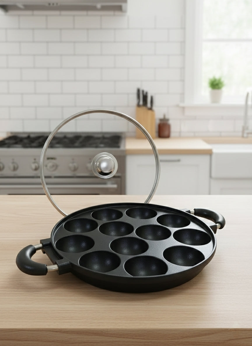 12 Holes Non Stick Round Multi Purpose Snack Maker