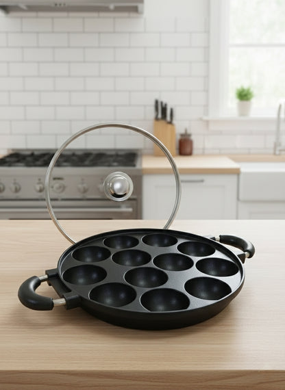 12 Holes Non Stick Round Multi Purpose Snack Maker