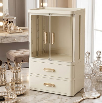 Acrylic Cosmetic Storage Cabinet With Double Drawers