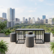 Coffee Table Set with 4 Upholstered Stools - FCT 1311