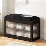 Wooden Stool with Shoe Cabinet