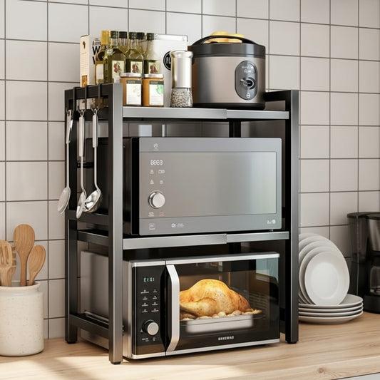 Adjustable Double Layer Heavy-Duty Microwave Stand