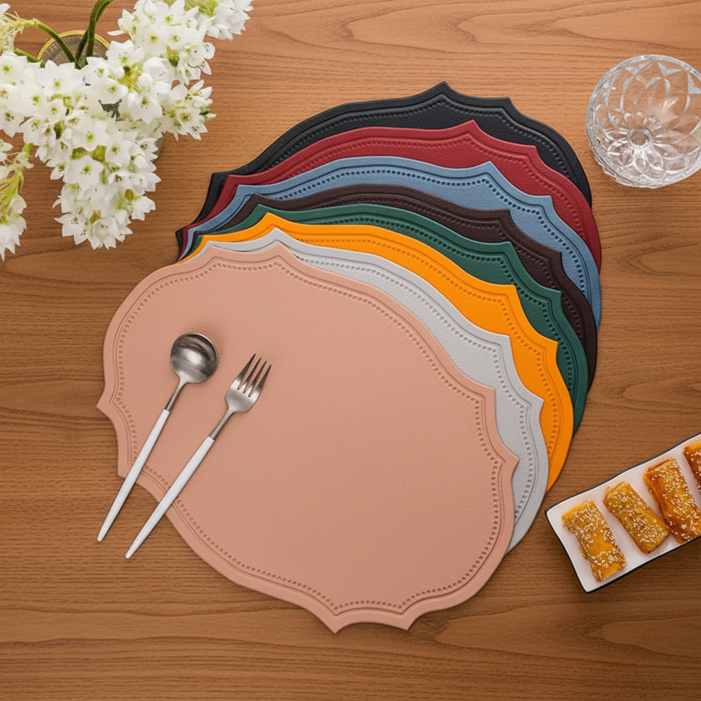 6 Piece Nordic Leather Anti-Slip Table Mats