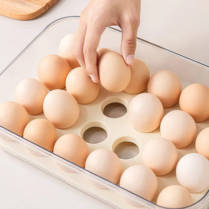 24pcs Egg Storage Box Refrigerator Fresh Keeping Organizer