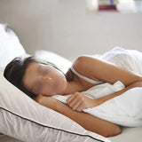 Piped Edged White Pillows With Manor Grey Trim