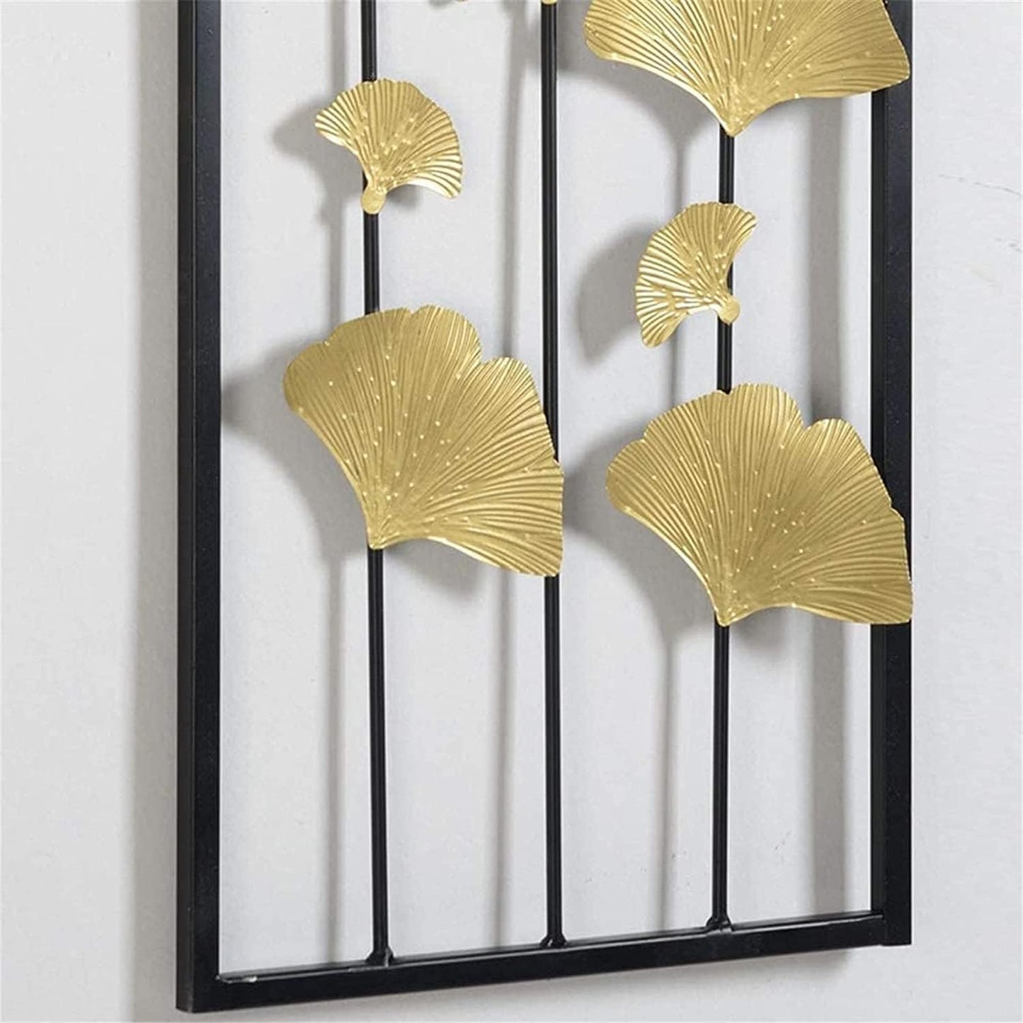 Large Gold Ginkgo Leaf Metal Wall Art