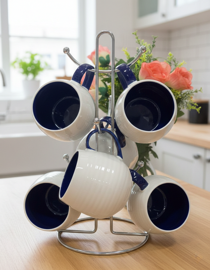 6-piece Ceramic mug set suitable for tea and coffee.