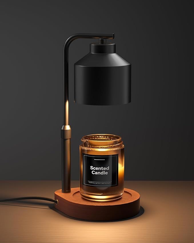 Electric Candle Warmer Lamp with Wooden Base
