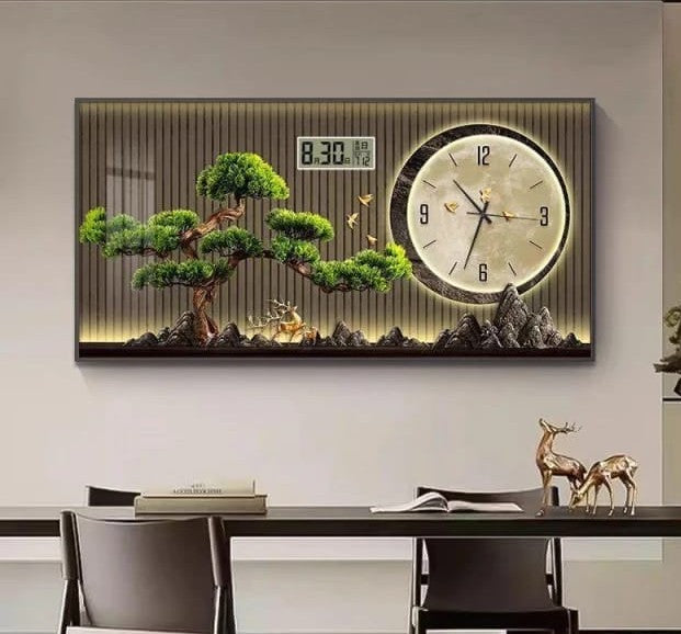 Silent Decorative Wall Clock with Calendar