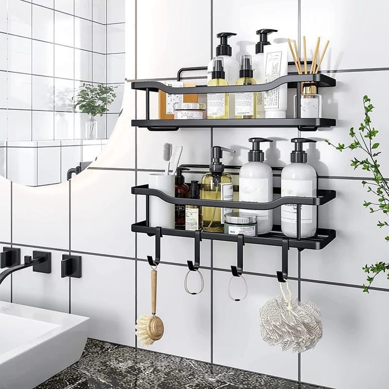 Dawood Lifestyle & Gadgets kes 2 Pcs Rustproof Shower Caddy Shelf Bathroom Organizer Set