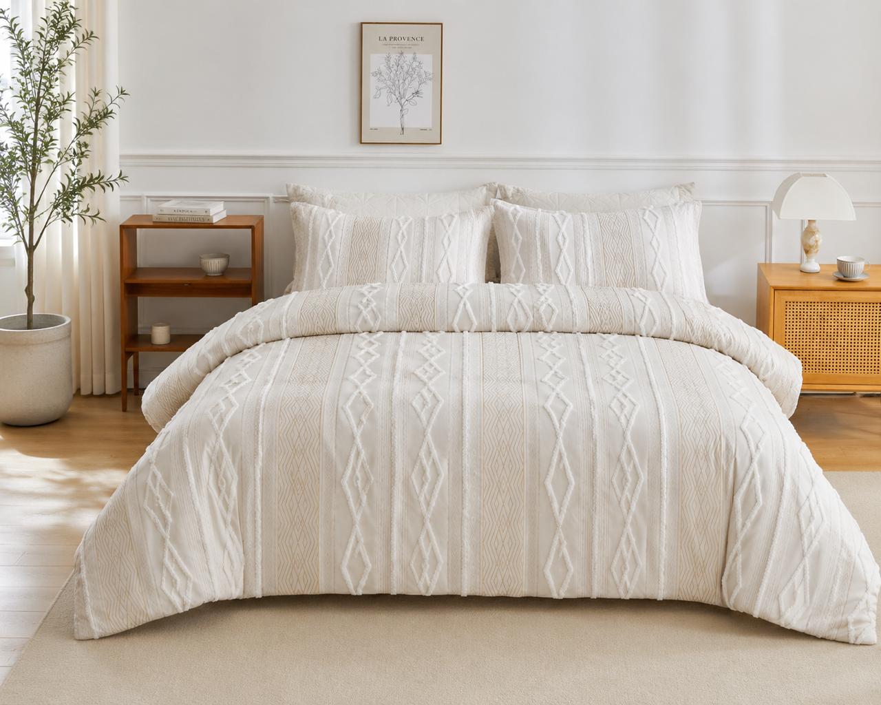 Gemelli Colllection textured duvet cover set extra large luxury bedding 264x229cm soft breathable fabric bedding set 2 pillowcases 50x90cm elegant bedroom duvet cover modern premium bed linen set cozy stylish home bedding set