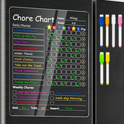 Magnetic chores planner board 30x40cm with assorted pens reusable task organiser for family schedules weekly planning reminders and household organisation