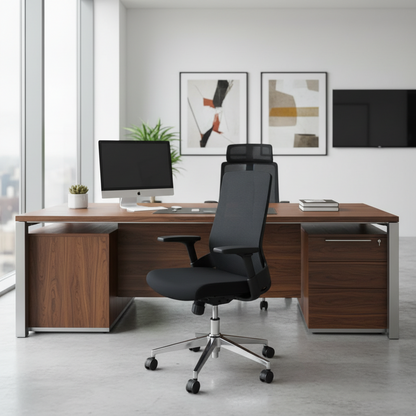 Ergonomic Mesh Office Chair with Lumbar Support and Swivel Base