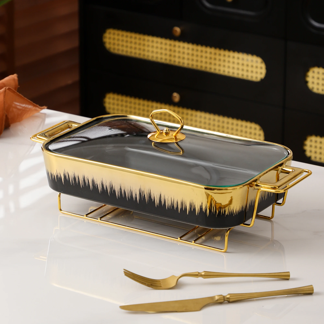 3Pcs Ceramic Chafing Dish Set