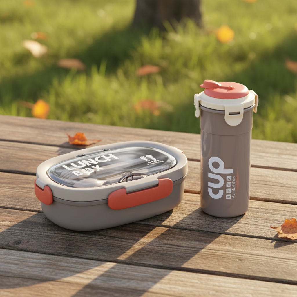 Lunch box and water bottle set for older kids and adults